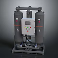 Twin Tower Compressed Air Dryer With Control Panel And Indicator Lights 3d model