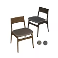 Modern Dining Chairs With Light Wood And Black Frame And Gray Fabric Seat