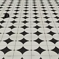 Classic Black And White Floor Tiles With Geometric Pattern And Neat Layout 3d model