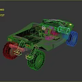 Green Off Road Concept Vehicle with Open Design Large Tires and Modern Digital Dashboard