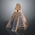 3D Model Pyramid Shaped Display Shelf With Step Design And Top Structure 3d model