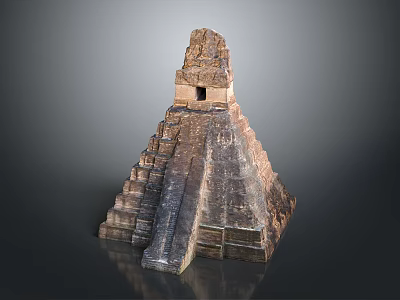 3D Model Pyramid Shaped Display Shelf With Step Design And Top Structure 3d model