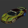 Sporty Lotus Yellow And Black Sports Car With Number 8 Design