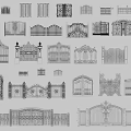 Various Decorative Wrought Iron Gate Designs With Ornate Patterns And Styles 3d model