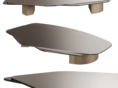 Modern Glass Top Tables with Sleek Metal Bases and Contemporary Minimalist Design 3d model