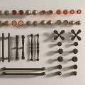 Modern Handle Metal Round Long Handle Hardware Small Pieces 3d model
