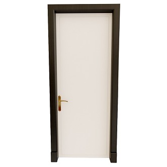 Modern swing door black and white matching door 3d model