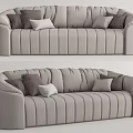 Modern Multiplayer Sofa Aleal Double Sofa Double Sofa 3d model