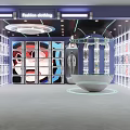 Modern Fashion Clothing Specialty Store With Glass Display Shelves And Stylish Lighting Interior Design
