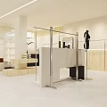 Modern Clothing Store Interior With Minimalist Design White Beige Walls Display Racks And Black Mannequin