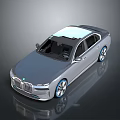 Silver Gray Luxury Sedan With White Roof Blue Accent Wheels And Modern Design