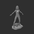 Game Movie Female Character 3D Sculpture With Standing Pose And Detailed Base