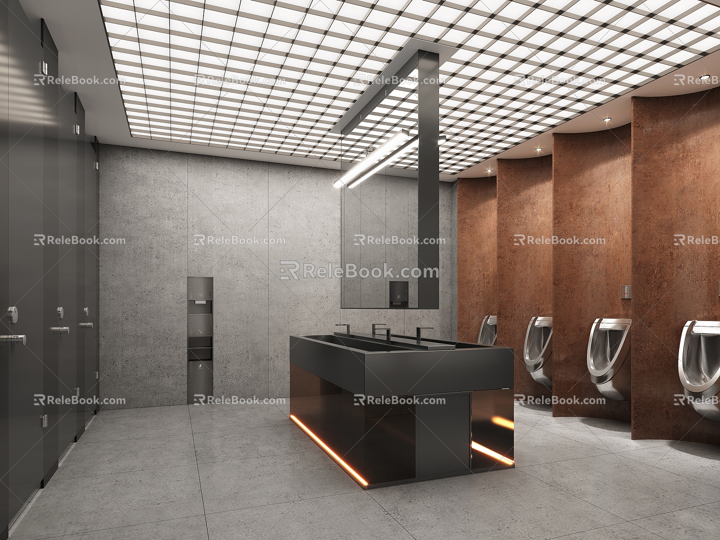 Toilet, toilet, shopping mall design, advanced office refinement 3d model