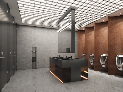 Toilet, toilet, shopping mall design, advanced office refinement 3d model