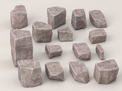 stone landscape stone block 3d model