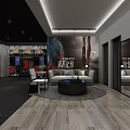 Modern Clothing Store Interior With Display Racks Apparel And Wall Posters