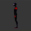 Spider Man Black And Red Costume With White Eye Mask Design