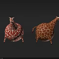 Inflatable Giraffe Decorations With Plump Round Body And Brown White Spots