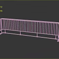 Modern Silver Metal Fence With Vertical Bars Sleek Structure And Reflective Surface 3d model