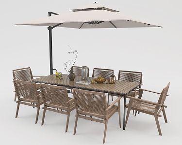 Modern Outdoor Table and Chair Outdoor Leisure Table and Chair Sunshade Umbrella Outdoor Table and Chair Leisure Seat 3d model