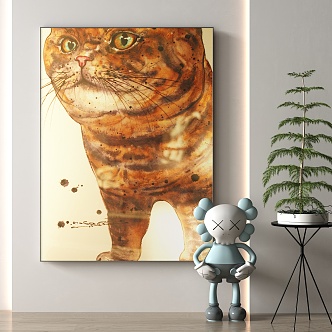 Modern Animal Painting Decorative Painting 3d model