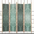 Modern Green Marble Pattern Room Divider With Metal Frame For Interior Decoration 3d model