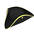 Elegant Black Hat With Yellow Trim And Gold Button Classic Design Style