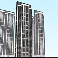Modern High Rise Residential Complex With Three Towers Central Taller Building And Surrounding Roads