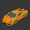 Orange Sports Car with Sleek Body Design Glass Roof and Modern Wheels