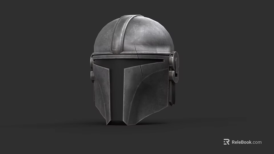 Detailed Game and Movie Character Helmet with Metallic Finish and Sci Fi Design Elements 3d model 