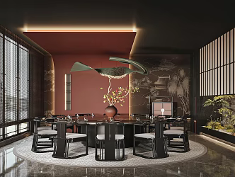 New Dining Room Hotel Box Dining Table and Chair 3d model