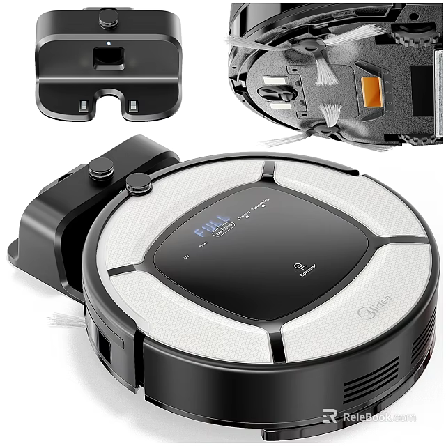 Smart Robot Vacuum Cleaner With Charging Dock Digital Display And Automatic Cleaning Function 3d model 