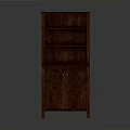 Wooden Brown Bookcase With Open Shelves And Lower Cabinet With Doors Home Furniture