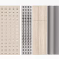 Various Styles Wall Paneling For Interior Design With Wooden Slatted Perforated And Grid Patterns
