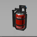 Red Fire Extinguisher With Black Frame And Safety Instruction Labels 3d model