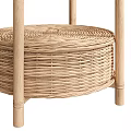 Natural Wicker Tea Table and Chairs with Bamboo Frame Round Design