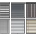 Various Window Blinds With Different Styles Colors And Designs For Home 3d model