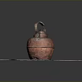 Red Carved Teapot Sculpture With Handle And Spout On White Circular Cloth