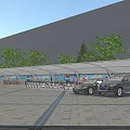 Modern Outdoor Membrane Structure Parking Shade Canopy For Protecting Parked Cars And Electric Vehicles