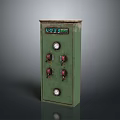 Vintage Green Electrical Control Cabinet With Meters And Toggle Switches Design