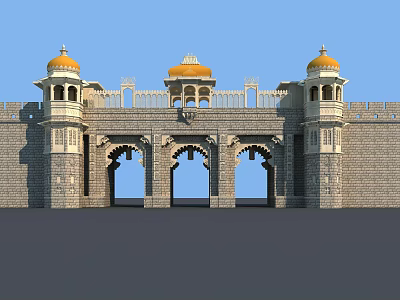 ethnic style gate xinjiang gate ethnic 3d model