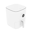 White Electric Air Fryer With Digital Control Panel And Handle For Kitchen Use