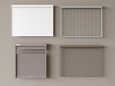 Various Types Of Window Blinds With Different Colors And Designs 3d model