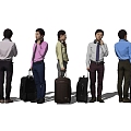 Asian Professional Male Asian Business Person Luggage Travel Man 3d model