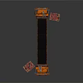 Rusty Industrial Conveyor Belt Equipment With Long Black Belt And Orange Red Structures