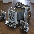 Vintage camera with replacement lens 3d model