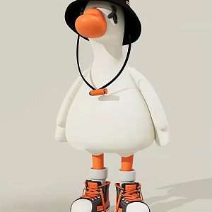 Duck installation art children'space installation art mall toy store decorations big goose art installation online popular little yellow duck doll 3d model