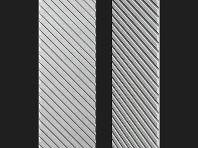 Metal Structural Components with Diagonal Striped Surface Texture and Industrial Design 3d model