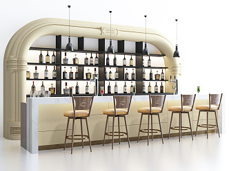 Modern Bar Chair Combination Bar Chair Combination 3d model