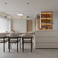 Modern Living Dining Room With White Sofa Round Coffee Table Floor-to-Ceiling Windows And Light Interior